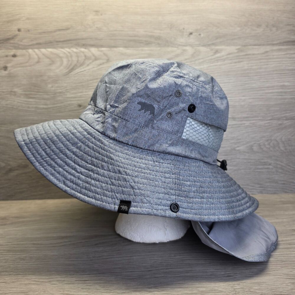 San Diego Hat Co Mens Sun Hat Neck Flap Wide Brim Boonie Fishing Gray O/S